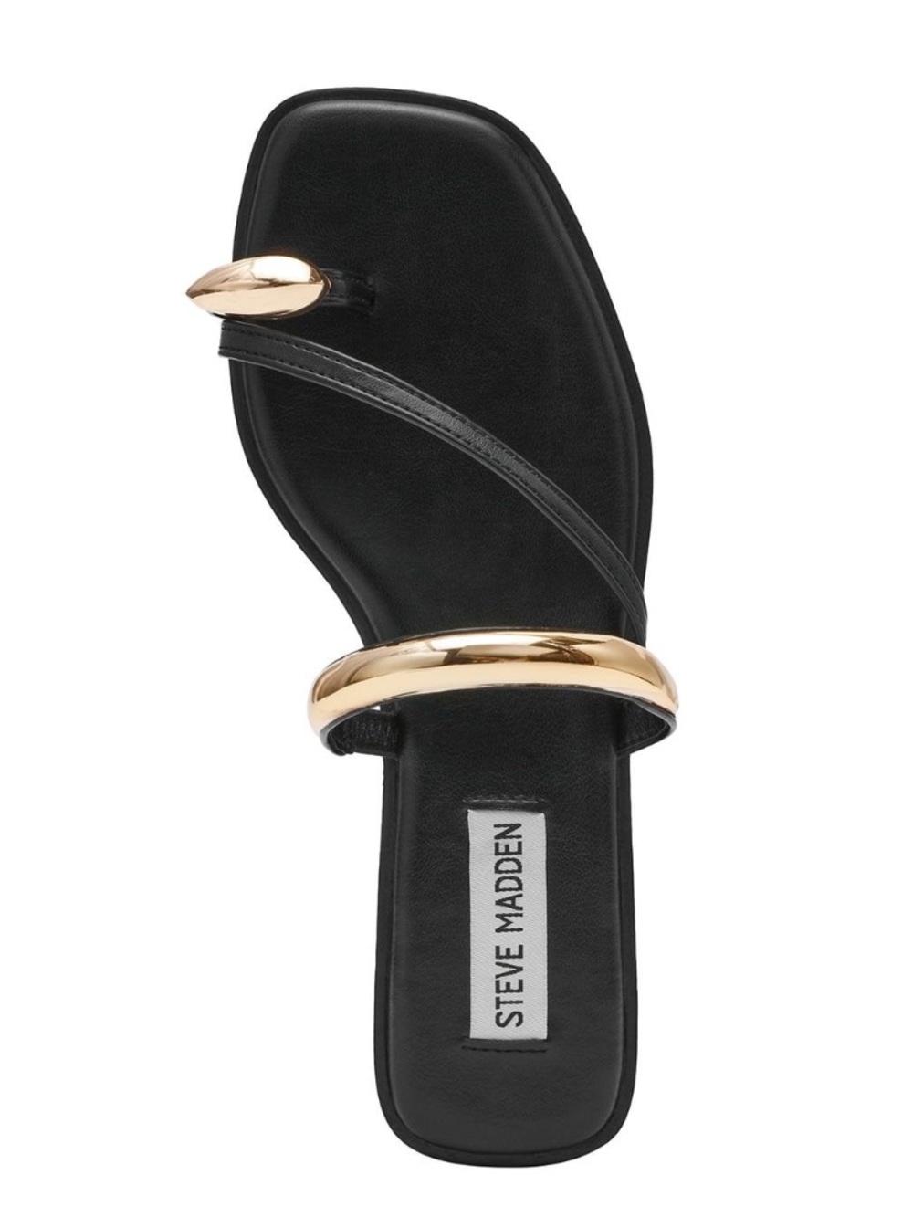 Steve Madden Black Sandal with Gold Accent